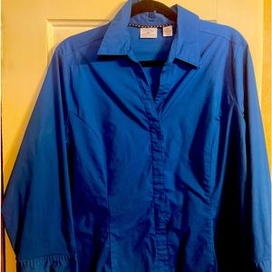❤️5for$15Lee Rider easy care classic 3/4 sleeve royal blue blouse.SzXL
